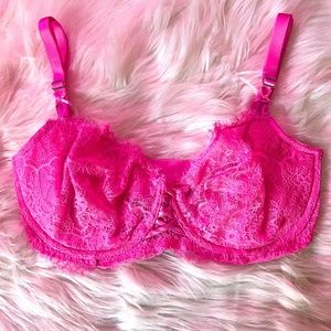 Victoria's Secret Lace Demi Bra with Lace-Up Detail